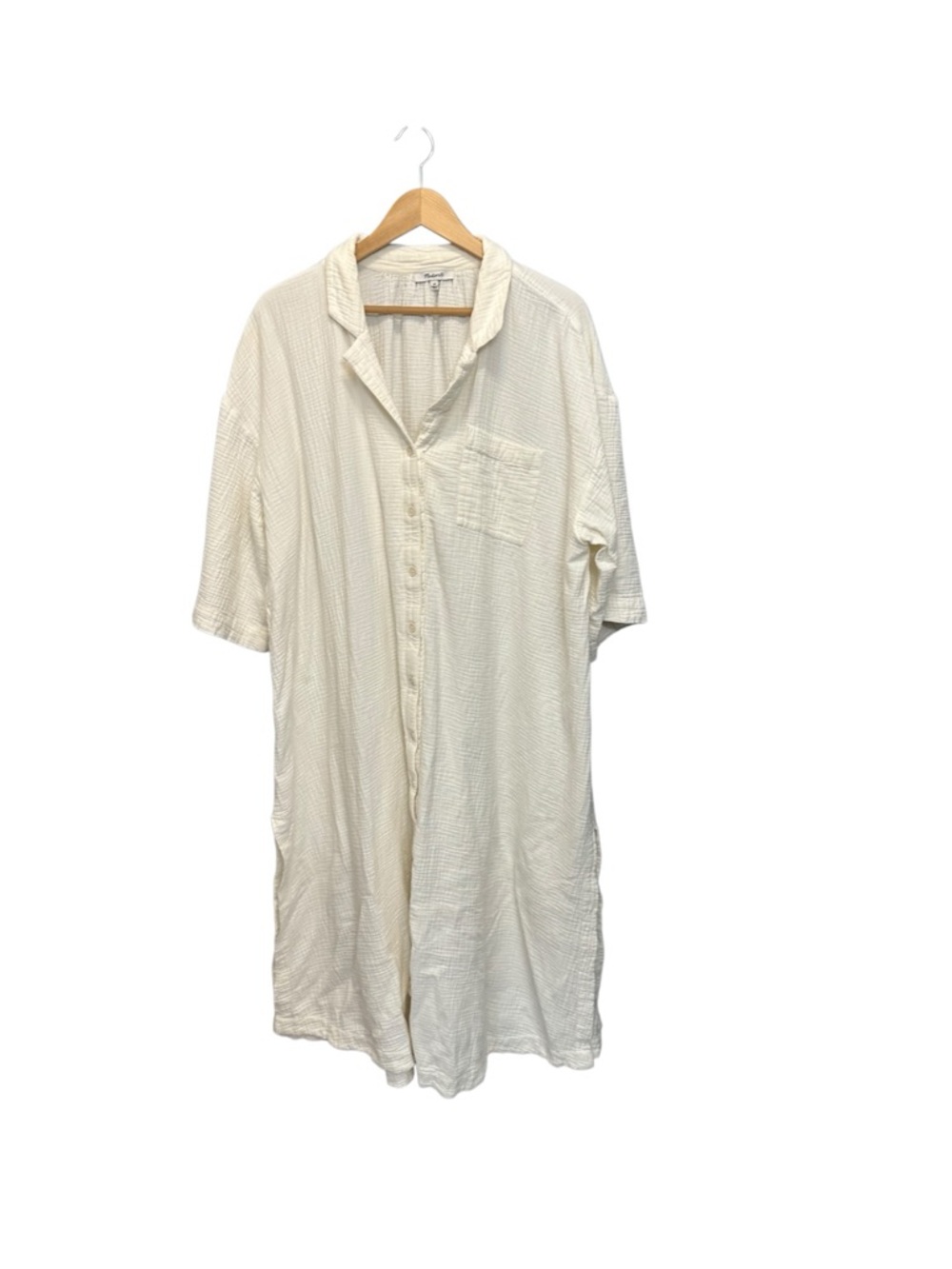 🧉Madewell Cream Textured Button-Front Dress - Picture 5 of 7